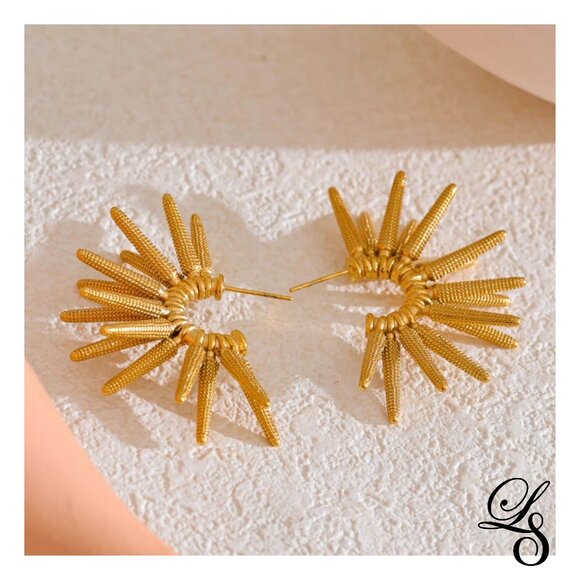 Life Stream Collective Jewelry - 🌟 New 18K Gold Sunburst Coil Earrings 🌟